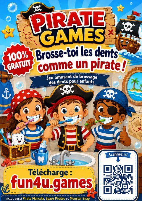 Pirate Games poster fr with QR code